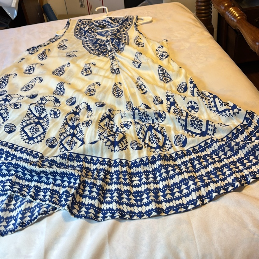 7 Islands Paisley Sleeveless Boho Swim Beach Cover-up Size 1X